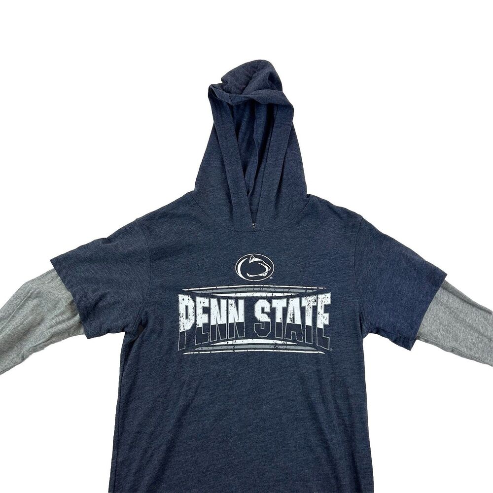 Penn State Nittany Lions Hooded Long Sleeve Short Youth Size Small Blue Gray
